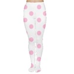 Polka Dots - Cotton Candy Pink on White Women s Tights