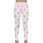 Polka Dots - Cotton Candy Pink on White Yoga Leggings
