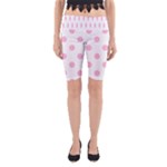 Polka Dots - Cotton Candy Pink on White Yoga Cropped Leggings