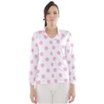 Polka Dots - Cotton Candy Pink on White Wind Breaker (Women)