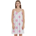 Polka Dots - Cotton Candy Pink on White Women s Reversible Sports Bra with Border