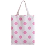 Polka Dots - Cotton Candy Pink on White Zipper Classic Tote Bag