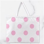 Polka Dots - Cotton Candy Pink on White Zipper Large Tote Bag
