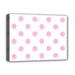 Polka Dots - Cotton Candy Pink on White Deluxe Canvas 16  x 12  (Stretched)