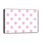 Polka Dots - Cotton Candy Pink on White Deluxe Canvas 18  x 12  (Stretched)