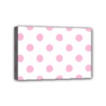 Polka Dots - Cotton Candy Pink on White Mini Canvas 6  x 4  (Stretched)