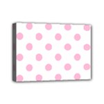 Polka Dots - Cotton Candy Pink on White Mini Canvas 7  x 5  (Stretched)
