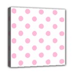 Polka Dots - Cotton Candy Pink on White Mini Canvas 8  x 8  (Stretched)