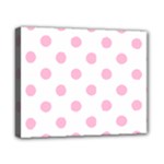 Polka Dots - Cotton Candy Pink on White Canvas 10  x 8  (Stretched)