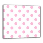 Polka Dots - Cotton Candy Pink on White Canvas 24  x 20  (Stretched)