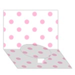 Polka Dots - Cotton Candy Pink on White Circle Bottom 3D Greeting Card (7x5)
