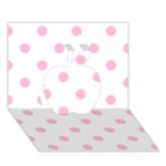 Polka Dots - Cotton Candy Pink on White Apple 3D Greeting Card (7x5)
