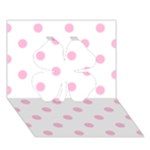 Polka Dots - Cotton Candy Pink on White Clover 3D Greeting Card (7x5)