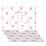 Polka Dots - Cotton Candy Pink on White Peace Sign 3D Greeting Card (7x5)