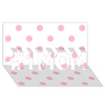 Polka Dots - Cotton Candy Pink on White #1 MOM 3D Greeting Cards (8x4)