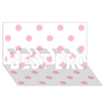 Polka Dots - Cotton Candy Pink on White BEST BRO 3D Greeting Card (8x4)