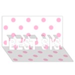 Polka Dots - Cotton Candy Pink on White BEST SIS 3D Greeting Card (8x4)