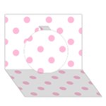 Polka Dots - Cotton Candy Pink on White Circle 3D Greeting Card (7x5)