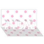 Polka Dots - Cotton Candy Pink on White #1 DAD 3D Greeting Card (8x4)