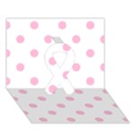 Polka Dots - Cotton Candy Pink on White Ribbon 3D Greeting Card (7x5)