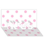Polka Dots - Cotton Candy Pink on White HUGS 3D Greeting Card (8x4)