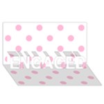 Polka Dots - Cotton Candy Pink on White ENGAGED 3D Greeting Card (8x4)