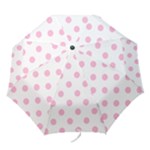 Polka Dots - Cotton Candy Pink on White Folding Umbrella