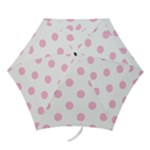 Polka Dots - Cotton Candy Pink on White Mini Umbrella