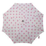 Polka Dots - Cotton Candy Pink on White Hook Handle Umbrella (Large)