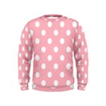 Polka Dots - White on Light Pink Kid s Sweatshirt