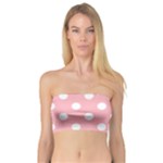 Polka Dots - White on Light Pink Bandeau Top