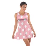 Polka Dots - White on Light Pink Cotton Racerback Dress