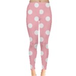 Polka Dots - White on Light Pink Women s Leggings