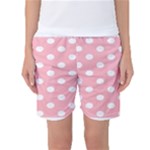 Polka Dots - White on Light Pink Women s Basketball Shorts