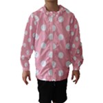 Polka Dots - White on Light Pink Hooded Wind Breaker (Kids)