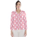 Polka Dots - White on Light Pink Wind Breaker (Women)