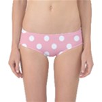 Polka Dots - White on Light Pink Classic Bikini Bottoms