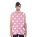 Polka Dots - White on Light Pink Men s Basketball Tank Top