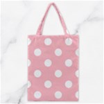 Polka Dots - White on Light Pink Classic Tote Bag