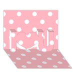 Polka Dots - White on Light Pink I Love You 3D Greeting Card (7x5)