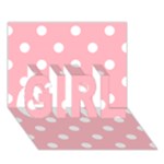 Polka Dots - White on Light Pink GIRL 3D Greeting Card (7x5)
