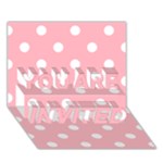 Polka Dots - White on Light Pink YOU ARE INVITED 3D Greeting Card (7x5)