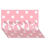 Polka Dots - White on Light Pink BEST BRO 3D Greeting Card (8x4)