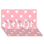 Polka Dots - White on Light Pink BEST SIS 3D Greeting Card (8x4)