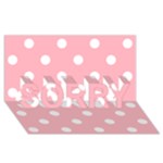 Polka Dots - White on Light Pink SORRY 3D Greeting Card (8x4)