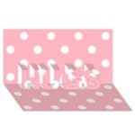 Polka Dots - White on Light Pink HUGS 3D Greeting Card (8x4)