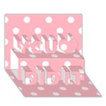 Polka Dots - White on Light Pink You Did It 3D Greeting Card (7x5)