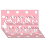 Polka Dots - White on Light Pink Congrats Graduate 3D Greeting Card (8x4)