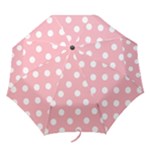 Polka Dots - White on Light Pink Folding Umbrella