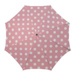 Polka Dots - White on Light Pink Golf Umbrella